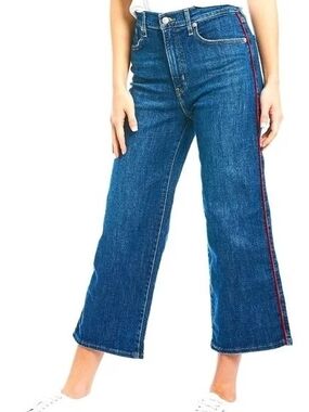 Levi High-Rise Wide-Leg Blue Jeans with Side Stripe